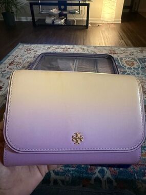 Tory Burch Cream to Lavender Ombre Leather Crossbody